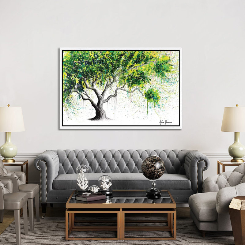 Funky Fig Tree by Ashvin Harrison - Print on Canvas, 152.5 cm H x 101.5 cm W, White Framed