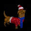 Décoration de Noël d'extérieur pour chien teckel 26 po à DEL