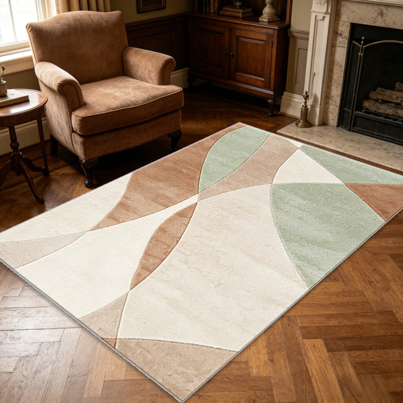 Sage Earth Flow area rugs for Living Room, Soft and Comfortable, Suitable for all seasons, easy to maintain, machine washable Indoor floor mat, Under Table Farmhouse suitable for Bedroom, Dining Room, Study,  Balcony, Home Decor Patio