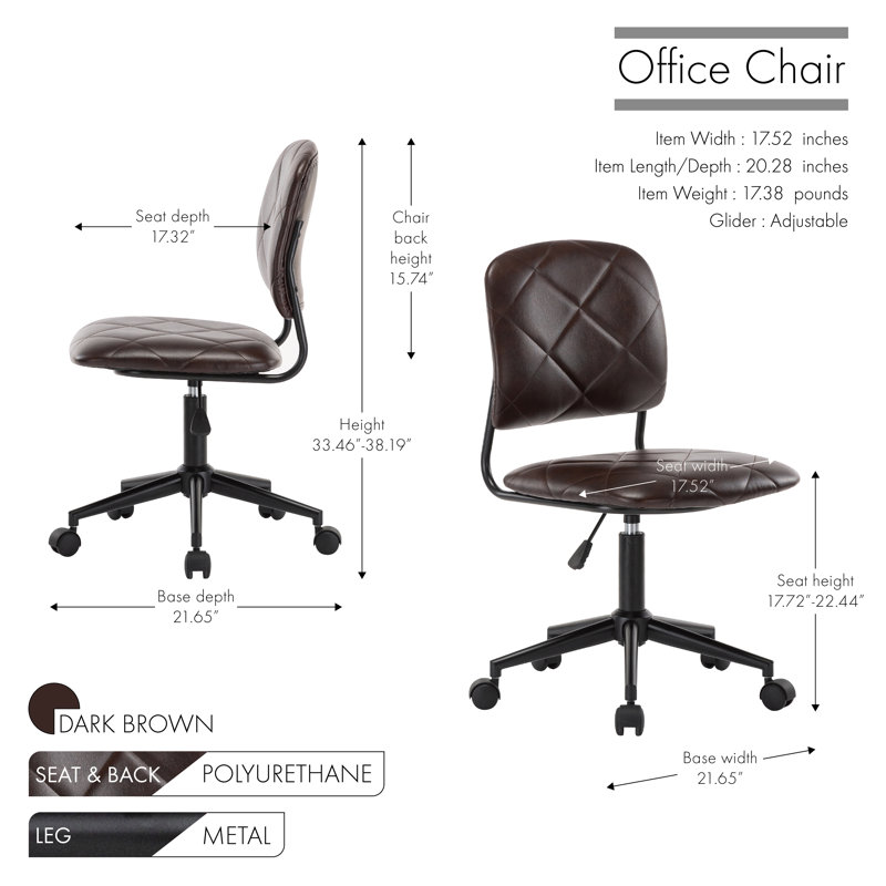 Arzola Task Chair, Dark Brown