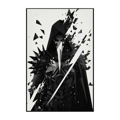 Tapis gris moelleux doux et moelleux à motif abstrait Fairwinds Plague Doctor Warrior