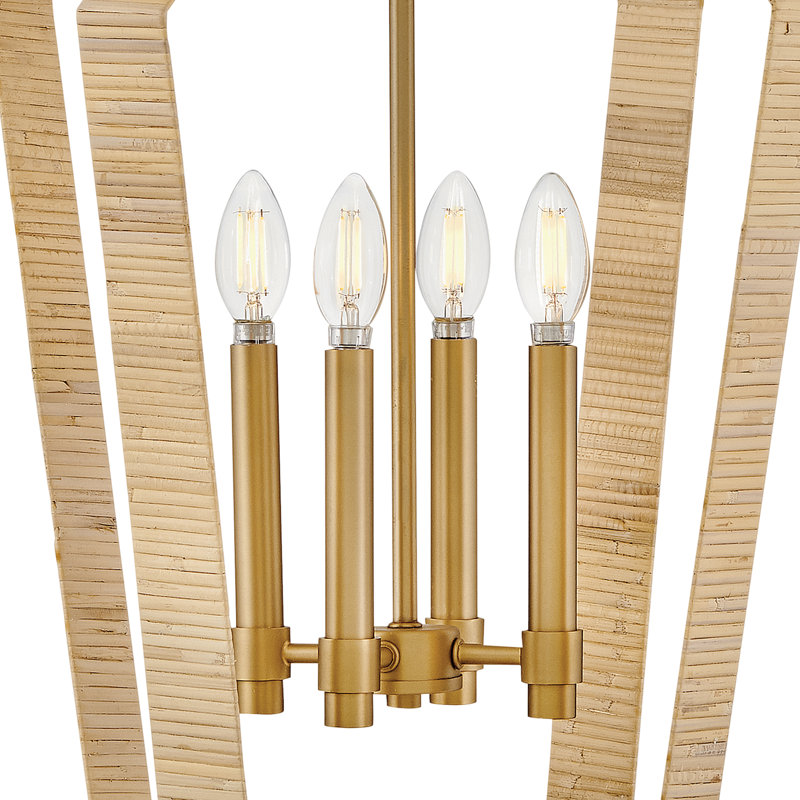 Sammi 25.5" 4-Light Candle Open Frame Pendant, Gold
