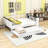 Wooden Frame Daybed with USB and Trundle and Storage-141599163