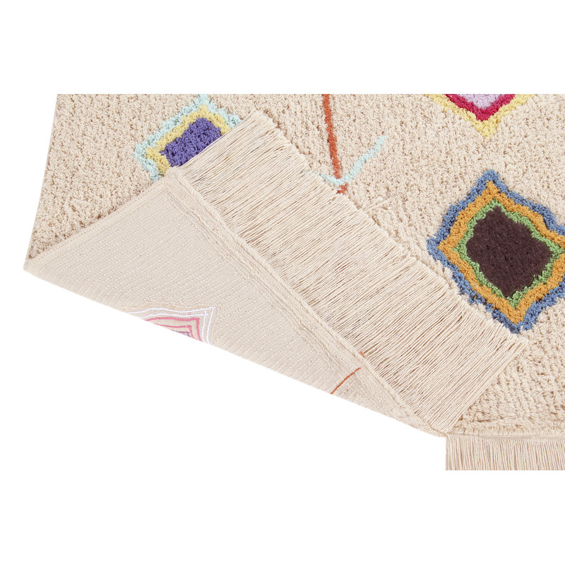 Kaarol Hand Tufted Cotton Washable Moroccan Indoor Rug, Rectangle 4'7" x 6'7"