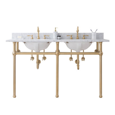 Ensemble de meuble-lavabo ovale en pierre 33 po avec robinet et trop-plein Copeland