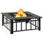 Dallie Fire Pit with Poker 79x79x46.5 cm XXL Steel