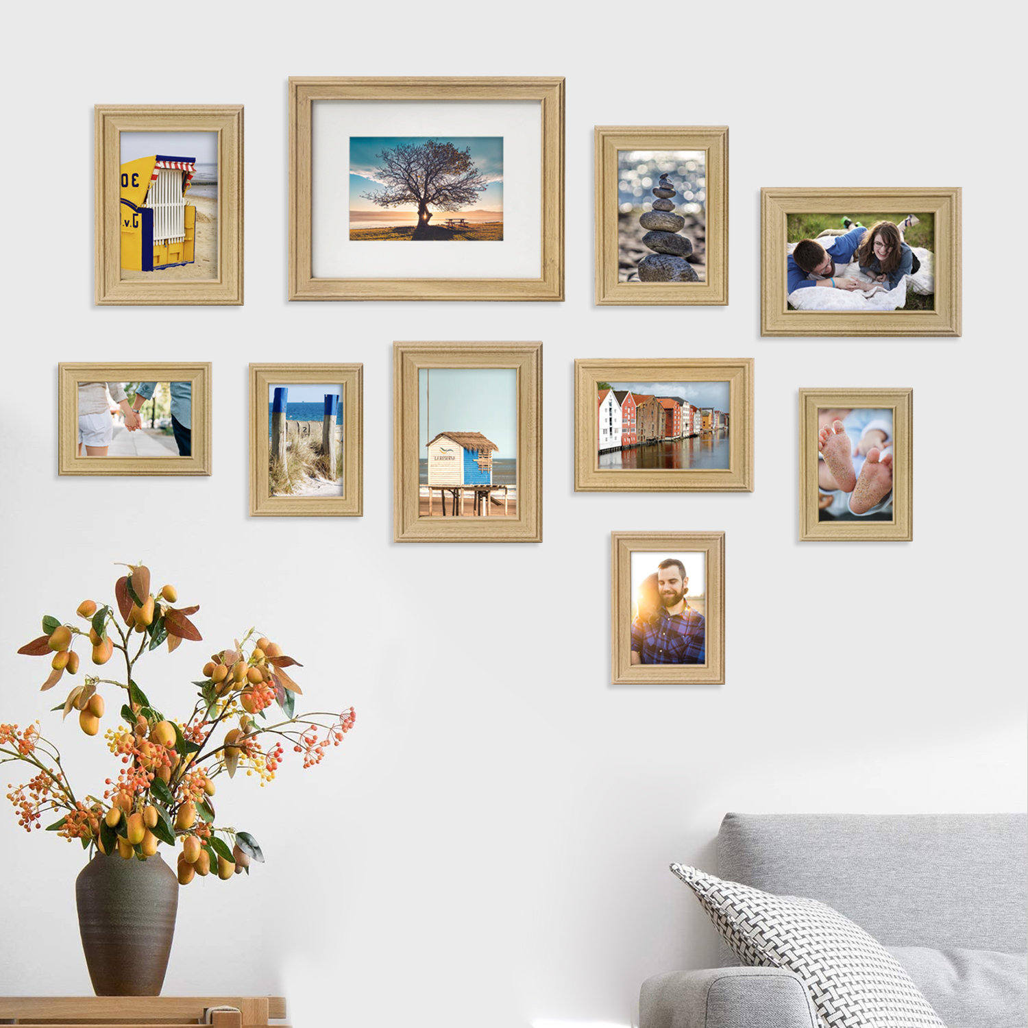  8x10 Black Picture Frames with Mat for Wall or Table Top  Decoration, Set of 6 : Everything Else