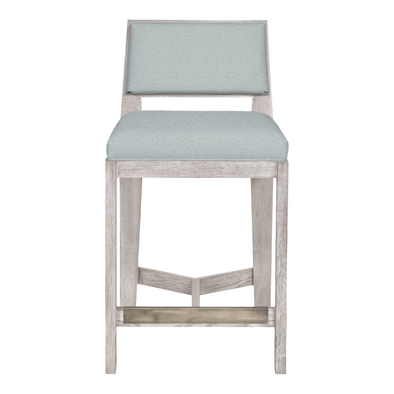 Thom Filicia Solid Wood 32.5" Bar Stool, Dove Gray, Ian Haze