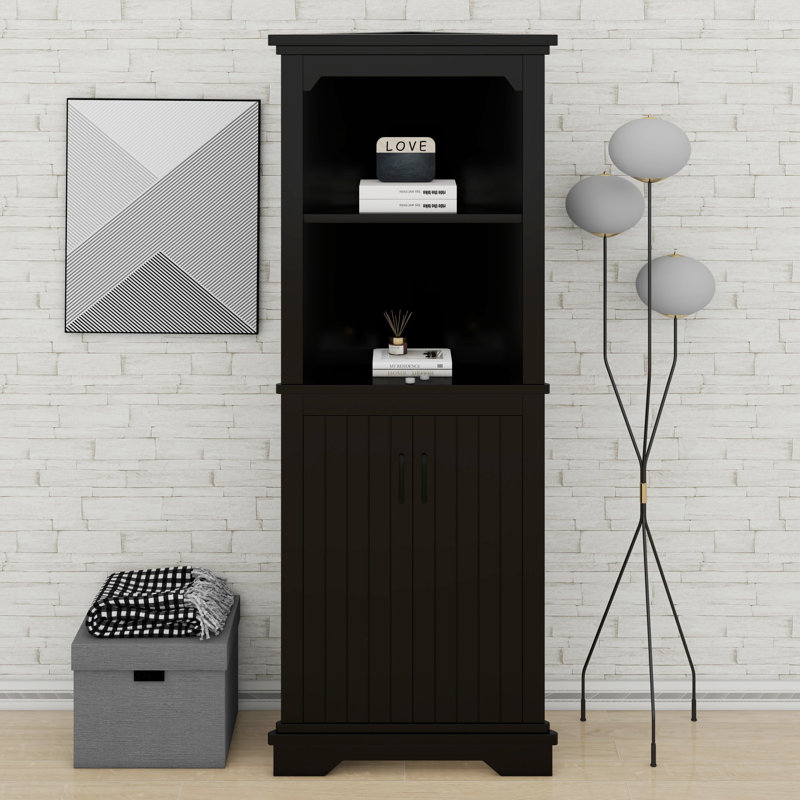 Grande armoire d'angle avec portes, Noir