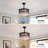 48" Dimmable Crystal Ceiling Fan Retractable Blades Ceiling Fan with LED Light and Remote Control