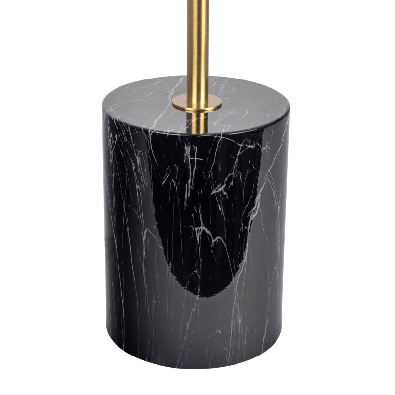 Lampe de table noire Nova Nova avec interrupteur marche / arrêt et base double en faux marbre