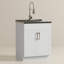 Évier utilitaire Shori de 71 cm (28 po) de largeur et meuble de buanderie avec robinet à col de cygne et évier en acier inoxydable