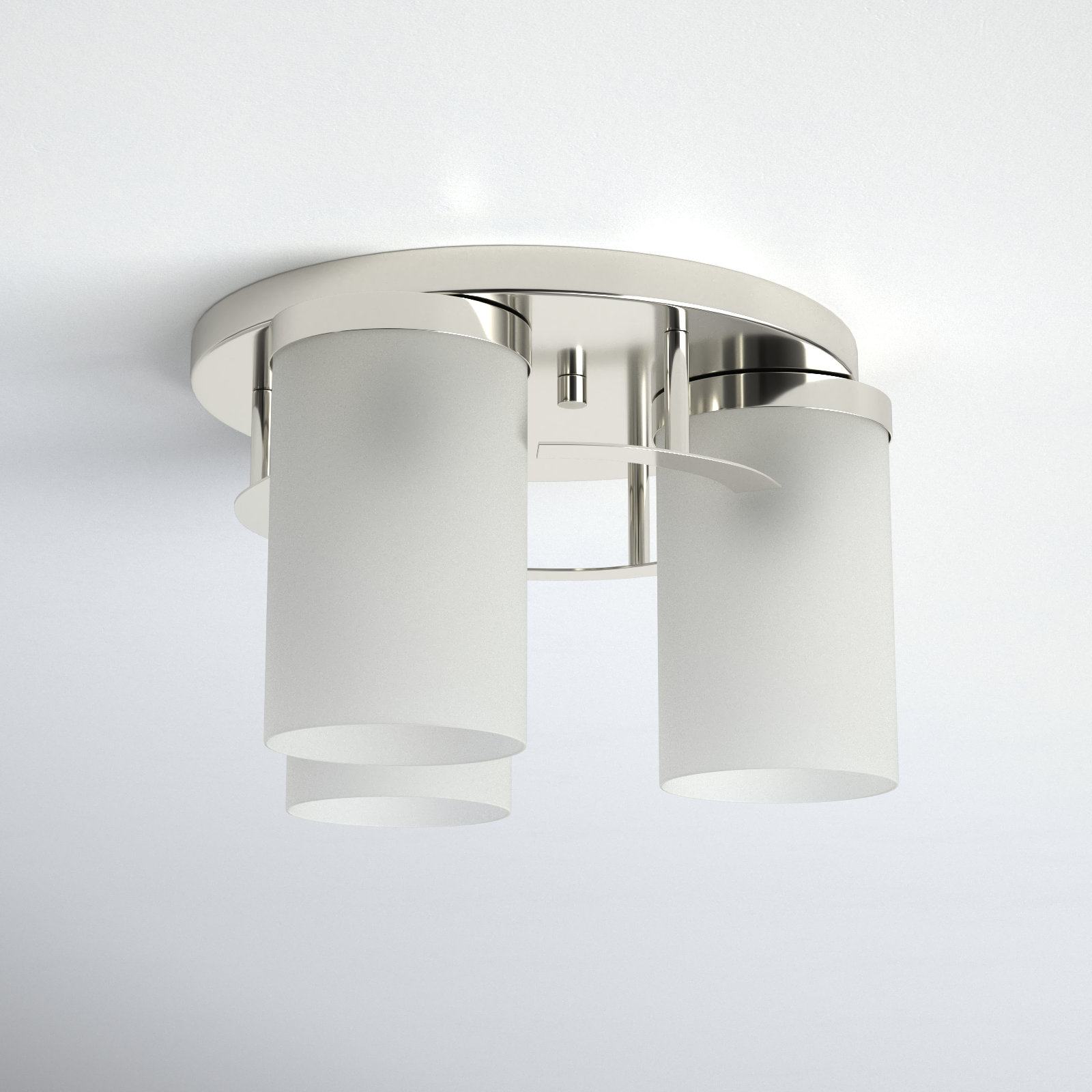 Rudaigh 3 Light Glass Flush Mount, Brushed Nickel