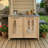 Cedar Outdoor Storage Cabinet with BBQ Prep Station, Patio Kitchen Cabinet with Large Storage for Backyard, Grill Area and Outdoor Entertainment-125388644