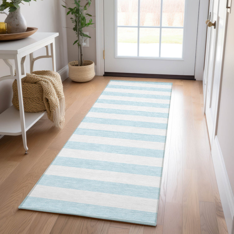 Kinslee Washable Striped Indoor / Outdoor Rug