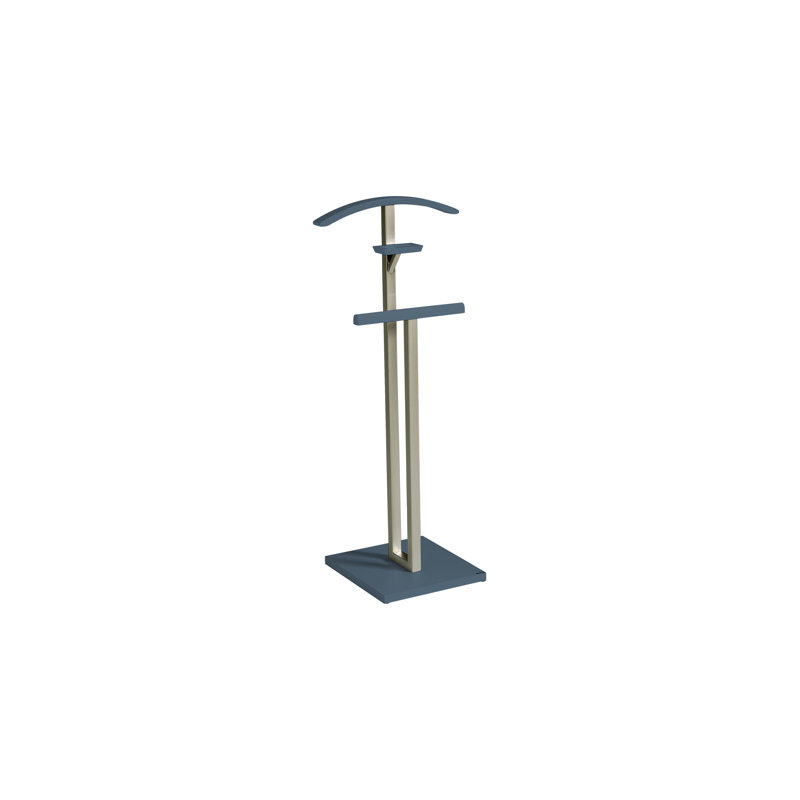 Solid Wood Freestanding Valet Stand, Blue