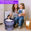 Mini machine à laver portative pliable de 12 L avec panier à essorage, 3 modes de lavage entièrement automatiques, laveuse compacte à fonction bleue pour dortoir, véhicule récréatif, voyage, camping et blanchisserie d'hôtel, mauve clair