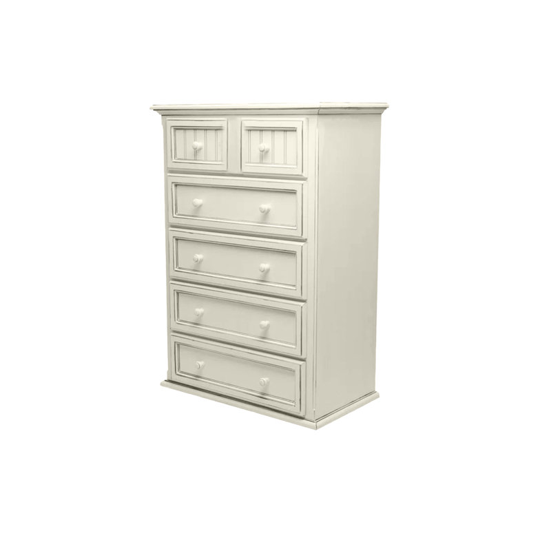 Commode 6 tiroirs Coastal, Blanc doux