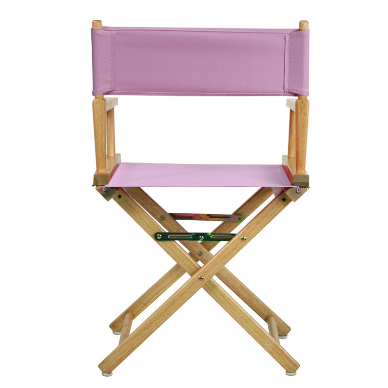 Chaise de réalisateur pliante 18 po, Naturel, Rose