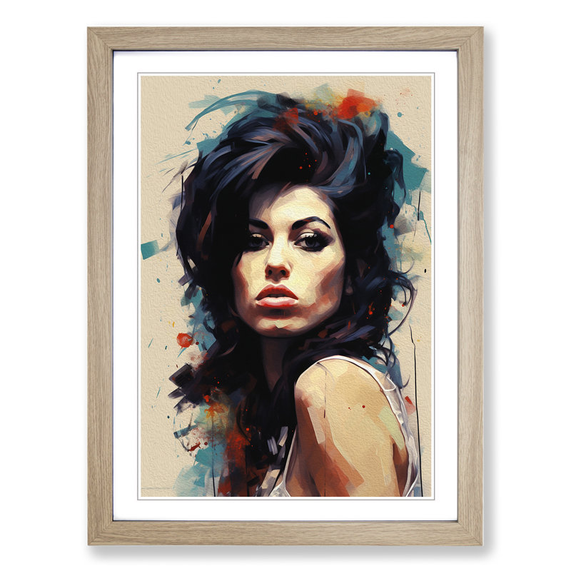 Amy Winehouse Classicism Art - Framed Print, Oak Framed, 64cm H x 46cm W, Oak