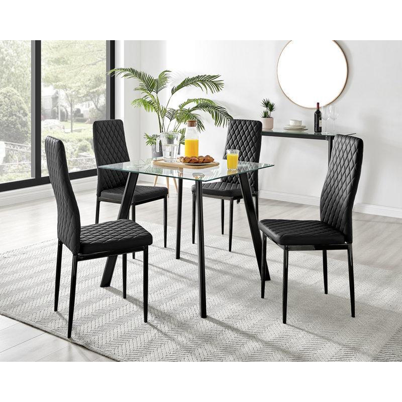 4 - Person Dining Set, Black/Black