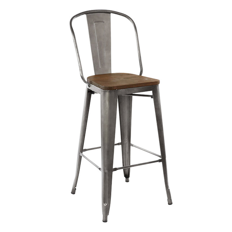 Bar empilable avec siège en bois Melien, Tabouret de bar (siège d'une hauteur de 30 po)
