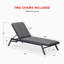 Ensemble de 2 chaises longues réglables en aluminium pour terrasse inclinable avec coussin-2036536084