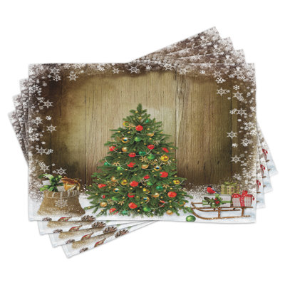 One Allium Way® Christmas Place Mats Set of 8 Pine Tree Presents 8 pcs Multicolor -  69B4456C71D0441DB2B46A58A2C3DC5D