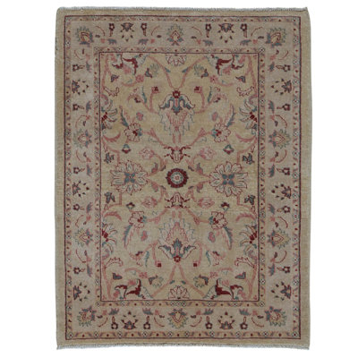 High-Quality Hand-Knotted Gold And Cream Area Rug