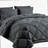 All Season Dark Grey Comforter Set - 7 Piece Bed in a Bag with Sheets - California King Bedding Set includes Comforter, Shams, Flat Sheet, Fitted Sheet, Pillowcases.