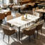 Funke Stone Top Metal Base Dining Table-1888359449