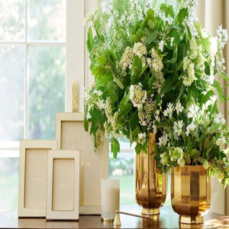Delmara Ceramic / Porcelain Table Vase, Gold