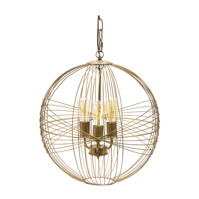 3 - Light Gold Caged Pendant