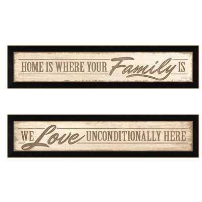 «Love Family and Friends», art mural encadré 2 pièces pour la maison par Lauren Rader