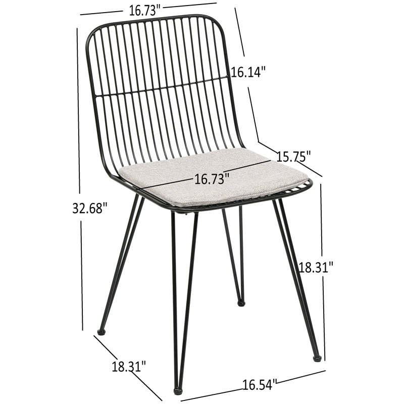 Ensemble de 2 chaises en métal Nina