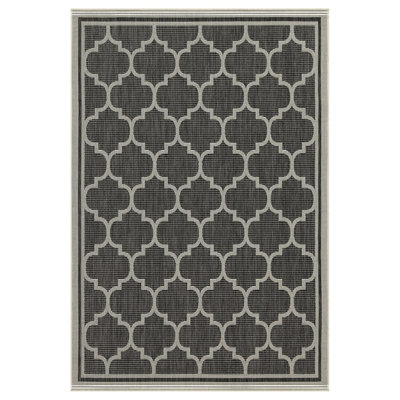 Anthracite 7 Ft. 10 In. X 10 Ft. 3 In. Indoor/Outdoor Area Rug