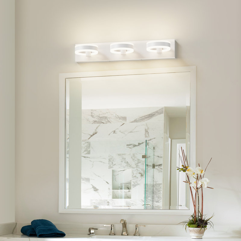 Éclairage à DEL à intensité variable pour meuble-lavabo Ghian, White, 3-Light