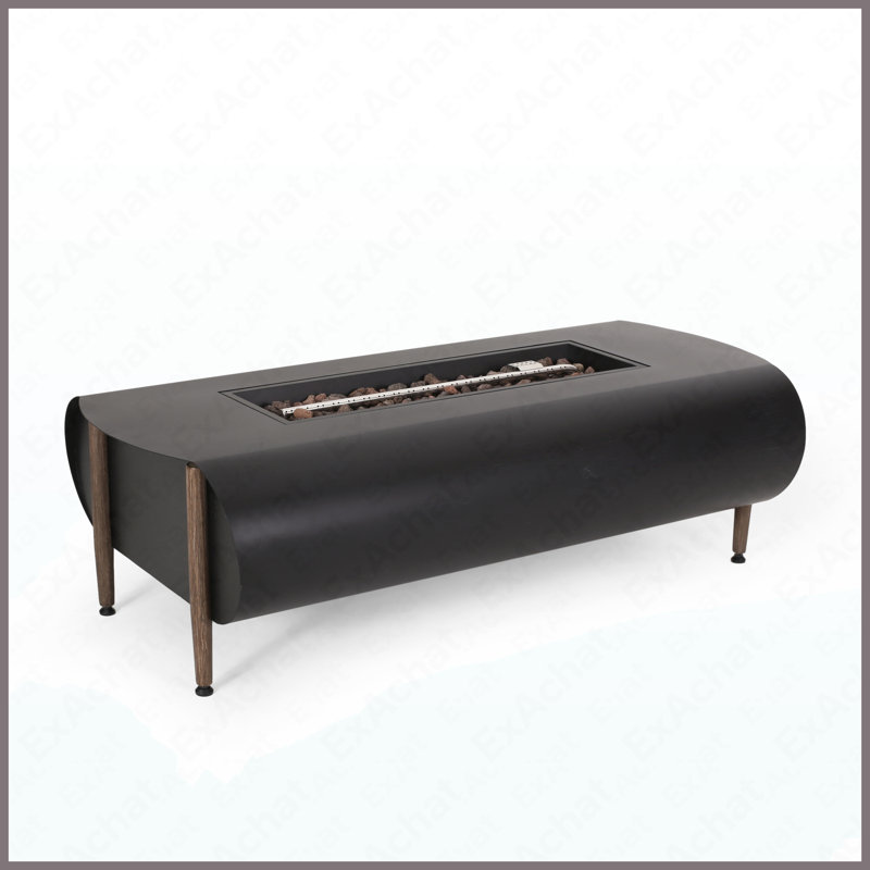 Rectangular Steel Propane Fire Pit Table 40000 BTU For Outdoor Patio Garden Backyard