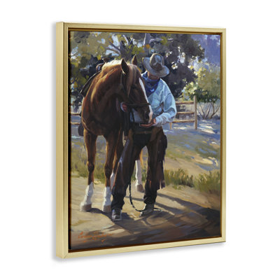 «Cowboy & Horse at Ranch», art mural par Carolyne Hawley