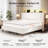 Upholstered Platform Bed With Led Lights & Charging Station, Beige-752900947-752900953