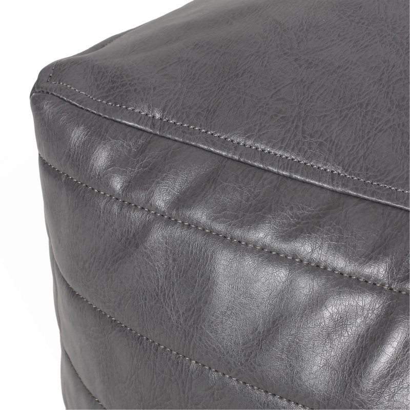Repose-pieds rectangulaire en similicuir Bambo (un seul repose-pieds), Gris