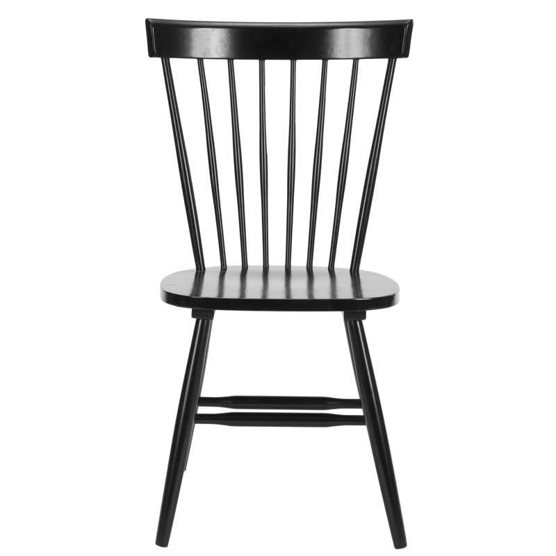 Paulo Solid Wood Slat Dining Chair, Black