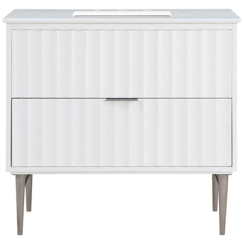 Mihai Single Sink Bathroom Vanity, Gold