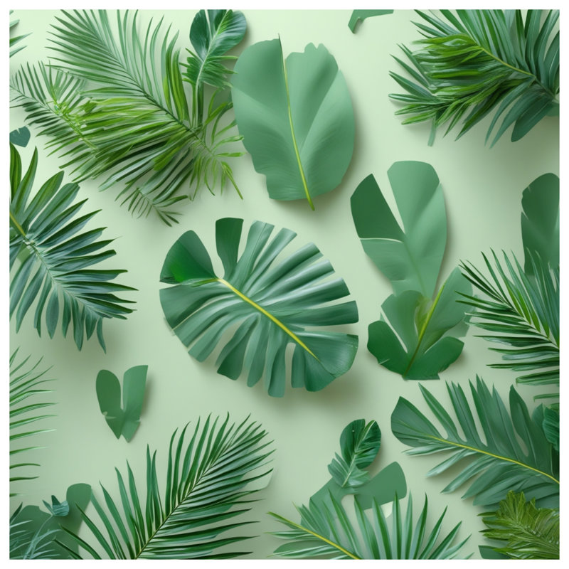 Tropical Palm Leaves Bedding Palm Bedspread Plants, Full / Double