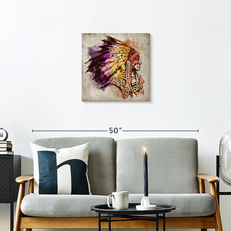 Lelar American Indian Chief, H 20 po x l 20 po