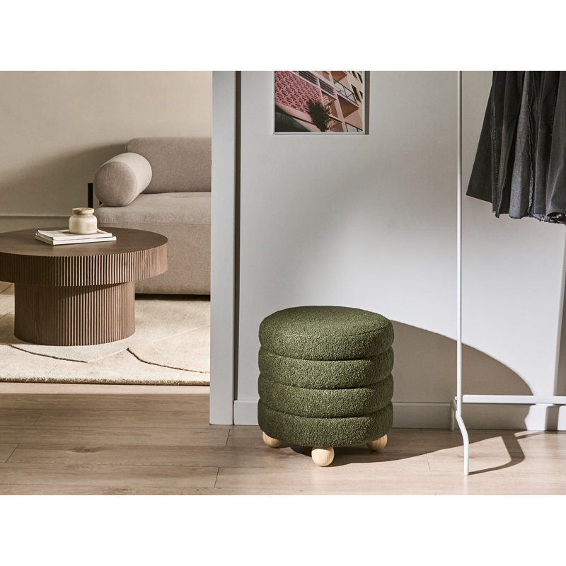 42cm Wide Round Solid Colour Pouffe Ottoman