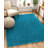 Feather Soft Modern Solid Shag Blue Area Rug-111695282