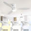 Ventilateur de plafond encastré en bois massif de 52 pouces avec moteur à courant continu réversible à télécommande 6 vitesses pour la maison