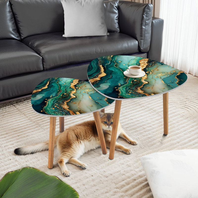 Ensemble de 2 tables basses gigognes Triangle
