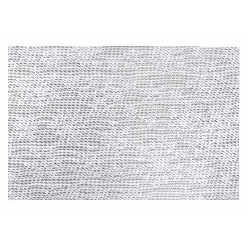 Napperon en vinyle 18 po Snowflake, Argent